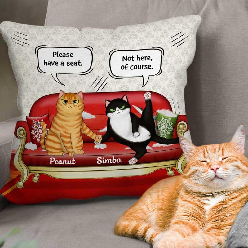 Cats Scratching Sofa Personalized Pillow - Image 5