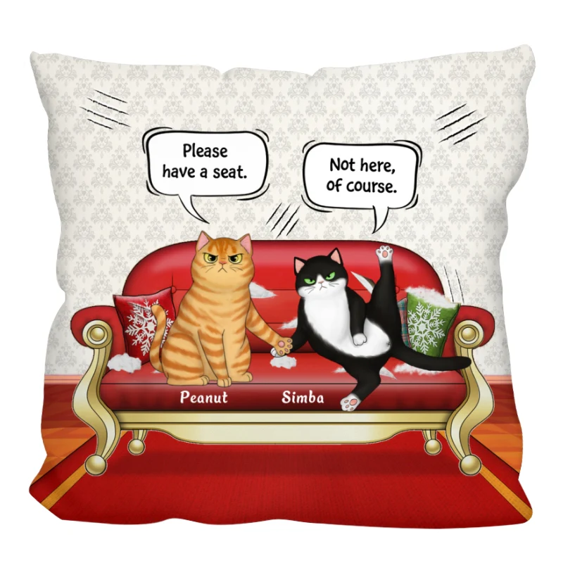 Cats Scratching Sofa Personalized Pillow - Image 6