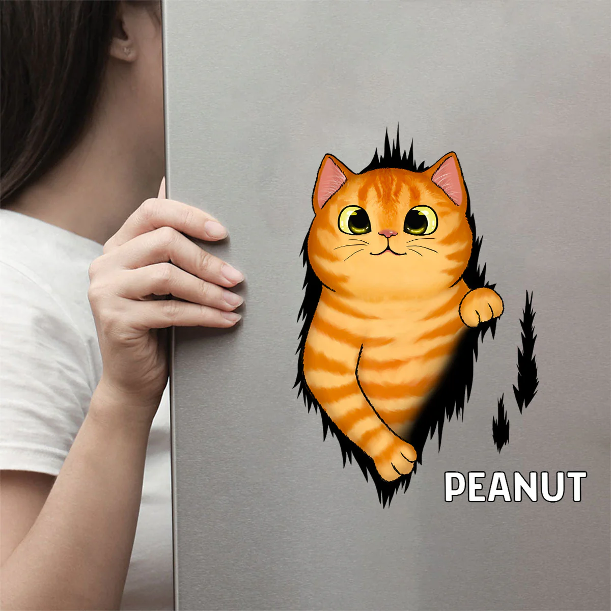 Cats Tearing Funny Decor On Car Window Fridge Personalized Decal - Image 14