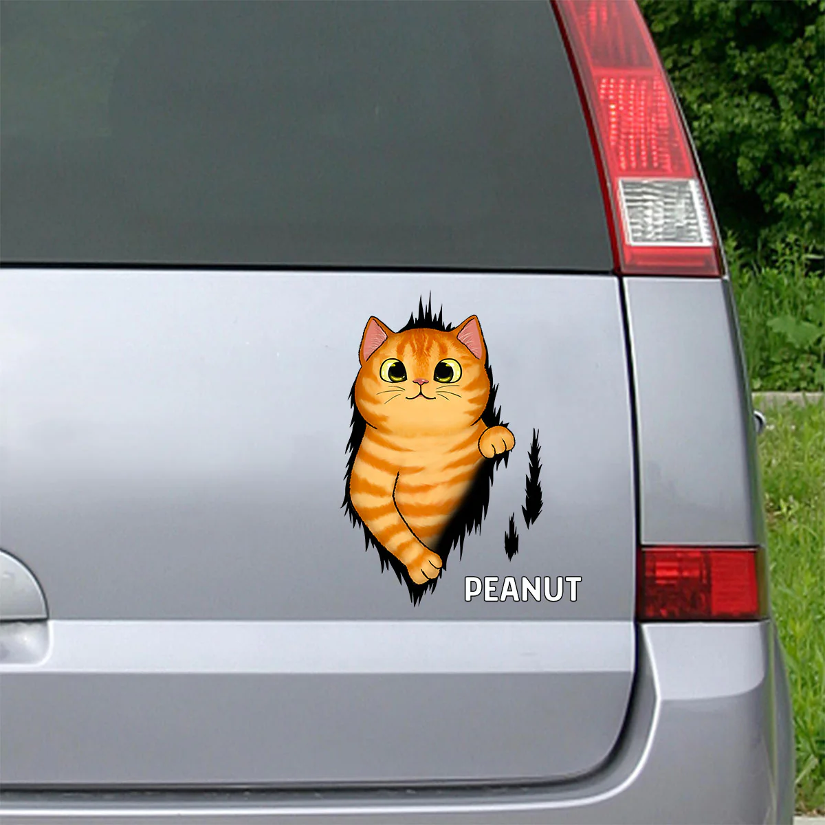 Cats Tearing Funny Decor On Car Window Fridge Personalized Decal - Image 2