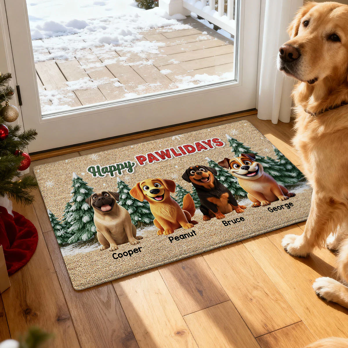 Cats Walking In A Winter Wonderland - Personalized Doormat - Gift For Cat Lovers - Image 5