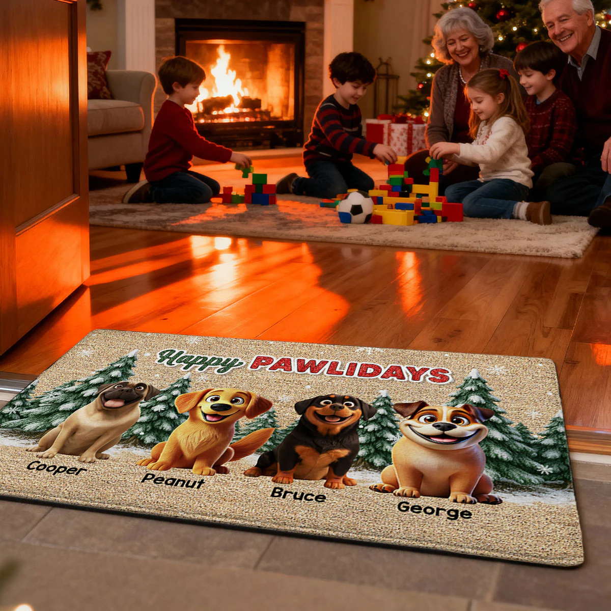 Cats Walking In A Winter Wonderland - Personalized Doormat - Gift For Cat Lovers - Image 7