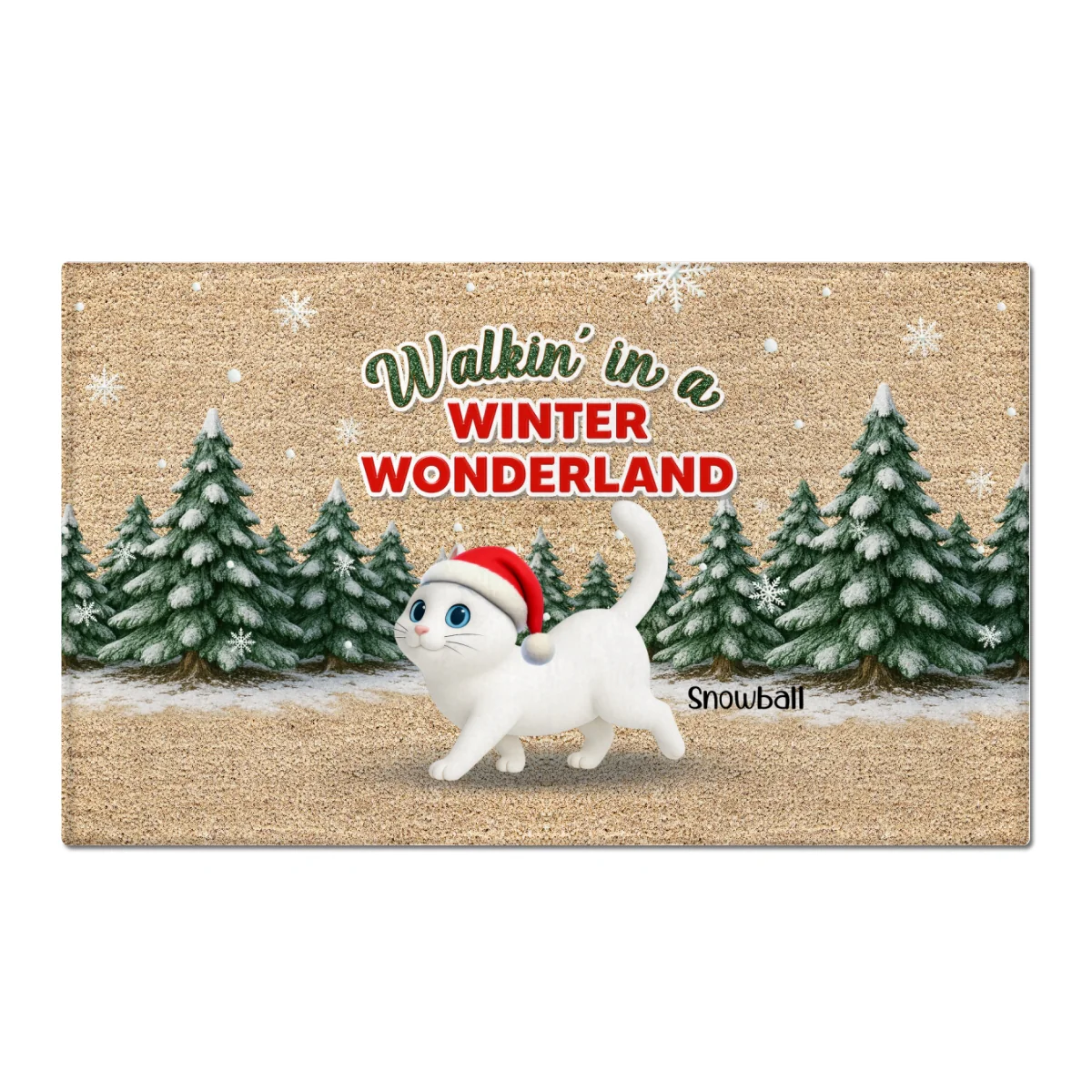 Cats Walking In A Winter Wonderland - Personalized Doormat - Gift For Cat Lovers - Image 7