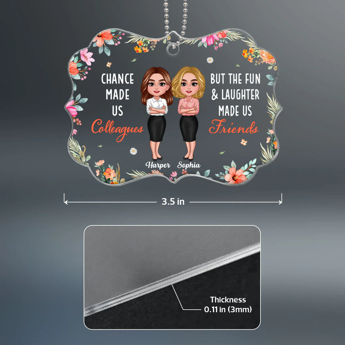 Chance Made Us Colleagues Personalized Acrylic Ornament, Christmas Gift For Colleagues, Coworkers, Nurses, Police - Image 4