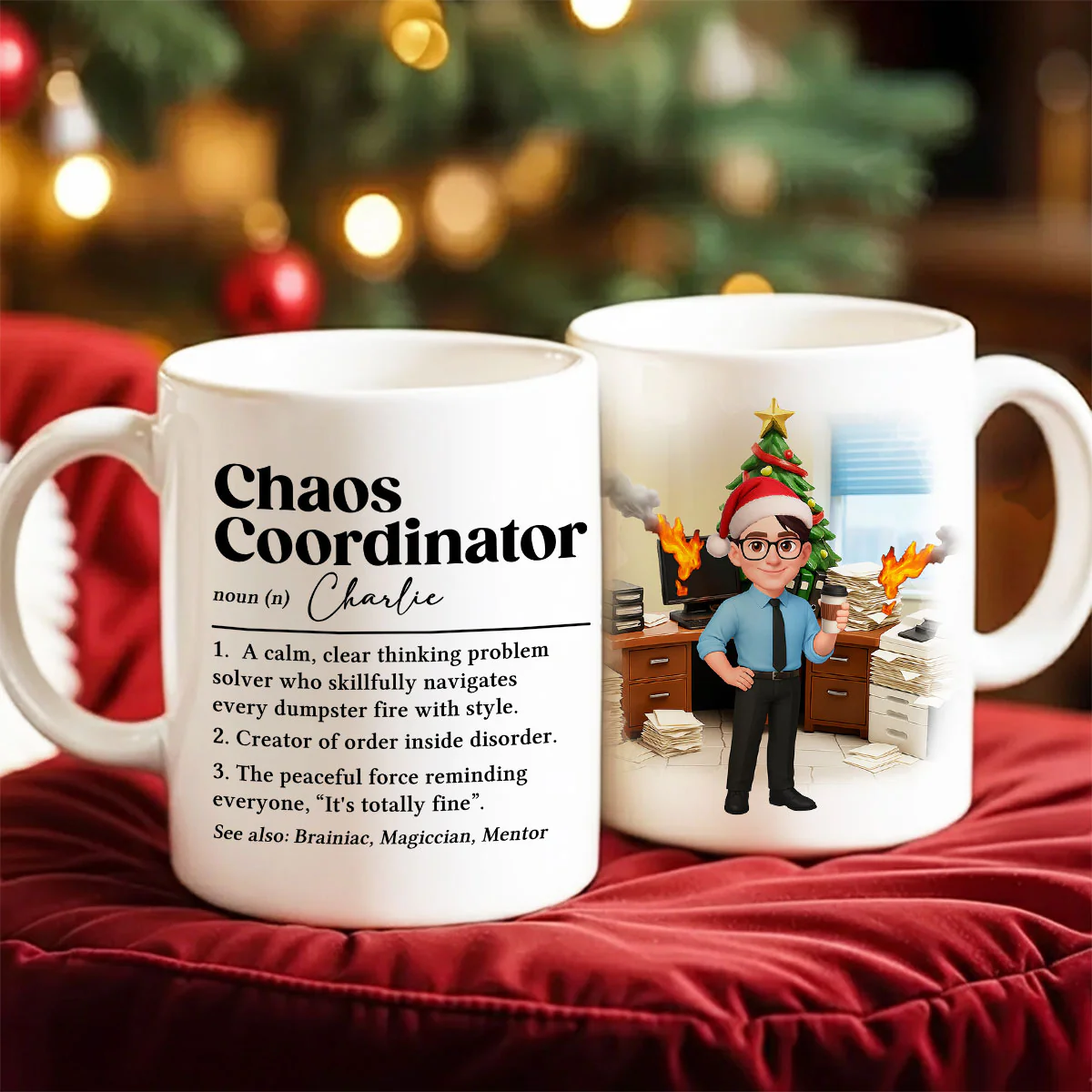 Chaos Coordinator Definition Office Humor - Personalized Mug - Christmas Gift for Coworkers, Husband, Wife, Daughter, Son, Friends - Image 4