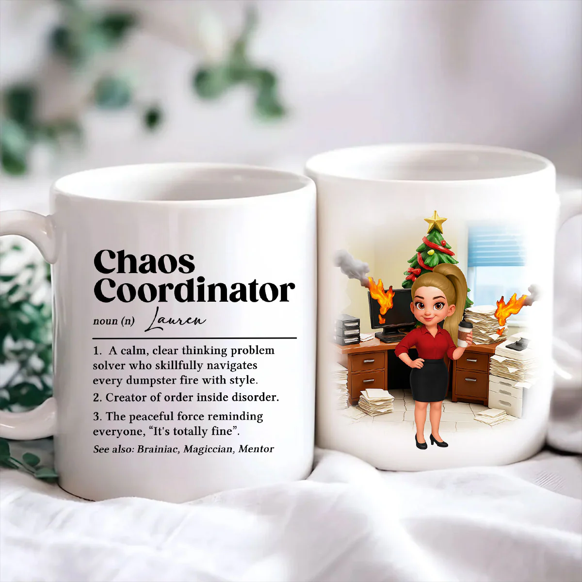 Chaos Coordinator Definition Office Humor - Personalized Mug - Christmas Gift for Coworkers, Husband, Wife, Daughter, Son, Friends - Image 5