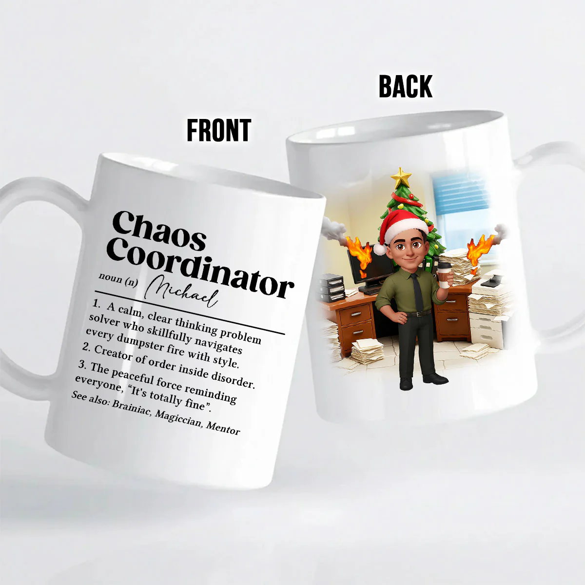Chaos Coordinator Definition Office Humor - Personalized Mug - Christmas Gift for Coworkers, Husband, Wife, Daughter, Son, Friends - Image 6