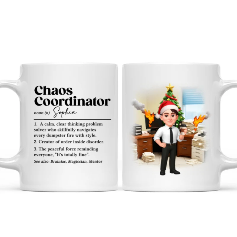 Chaos Coordinator Definition Office Humor - Personalized Mug - Christmas Gift for Coworkers, Husband, Wife, Daughter, Son, Friends - Image 9