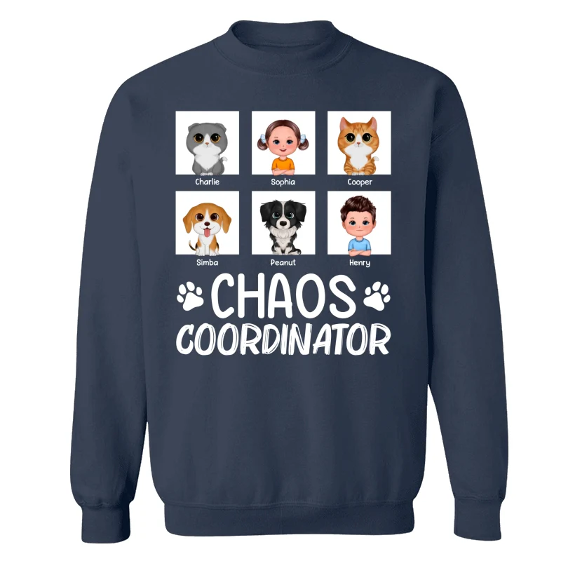 Chaos Coordinator Kids Dogs Cats Personalized Shirt - Image 15