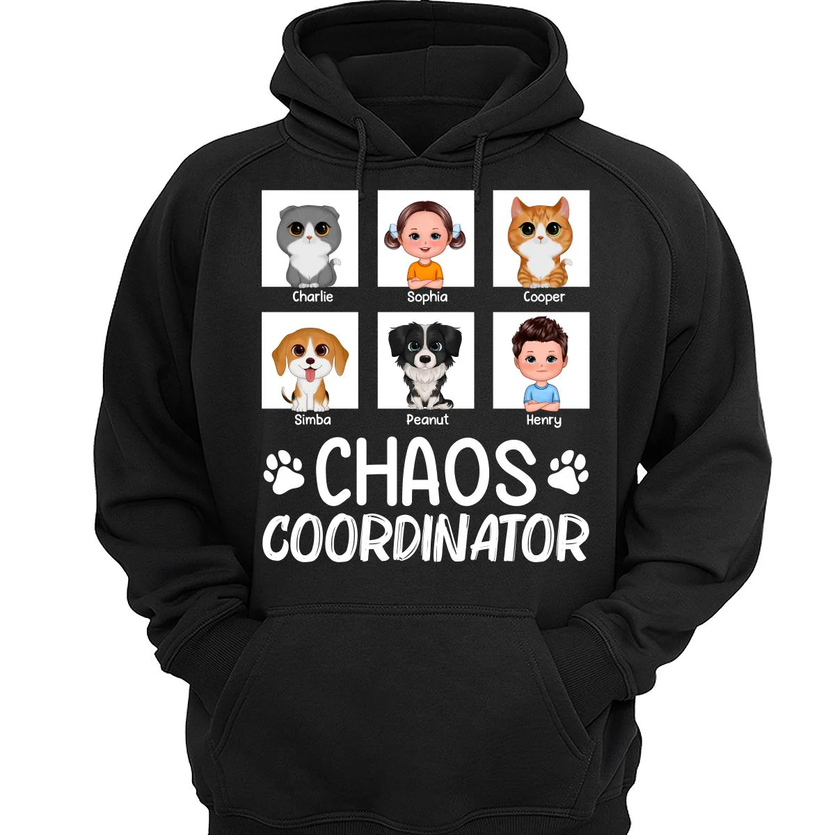 Chaos Coordinator Kids Dogs Cats Personalized Shirt - Image 3