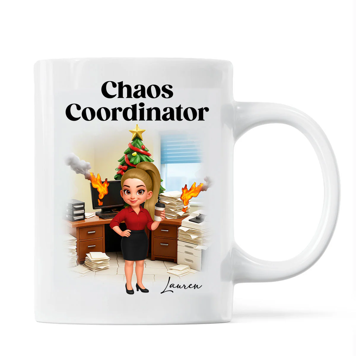 Chaos Coordinator Office Humor - Personalized Mug - Christmas Gift for Coworkers, Husband, Wife, Daughter, Son, Friends - Image 2