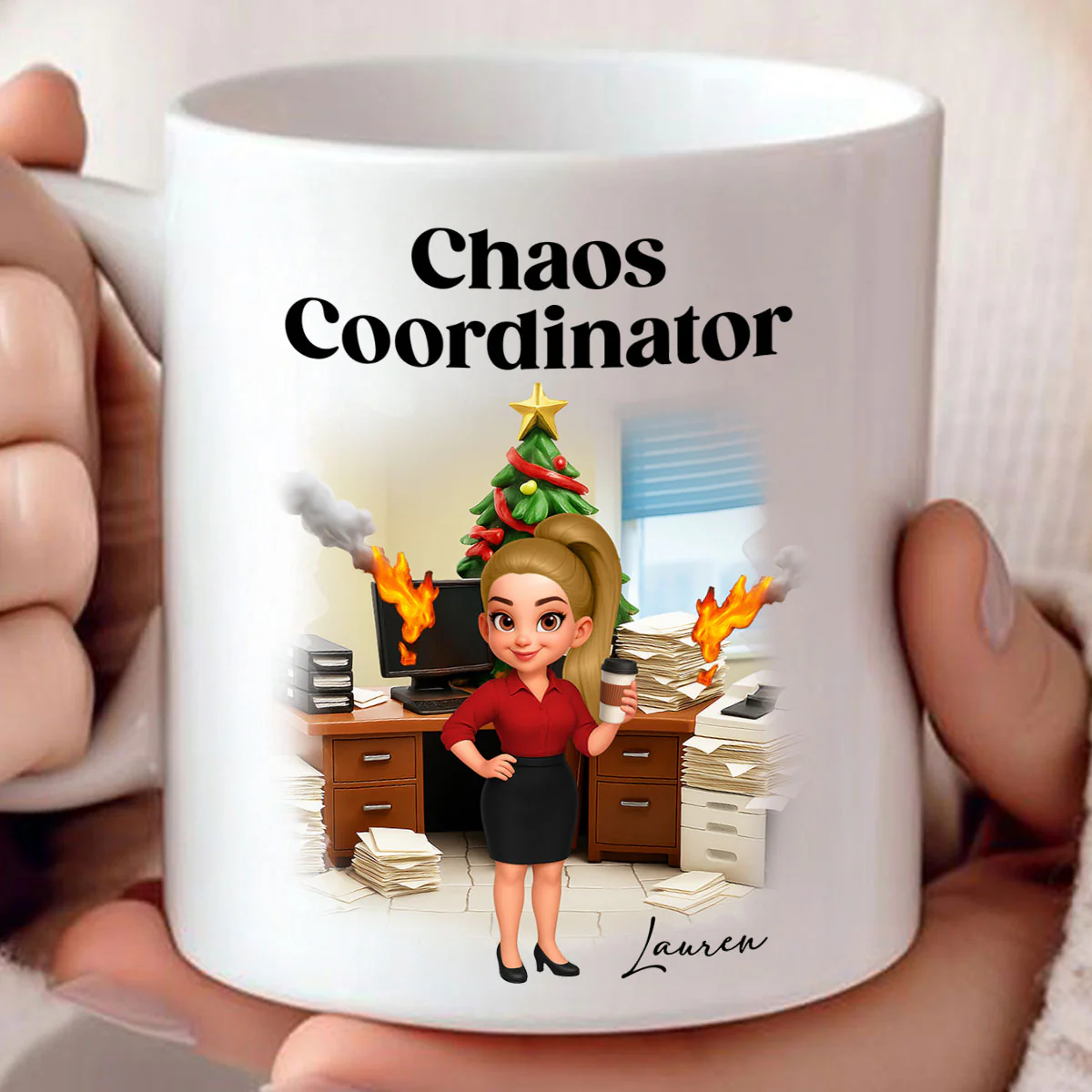 Chaos Coordinator Office Humor - Personalized Mug - Christmas Gift for Coworkers, Husband, Wife, Daughter, Son, Friends - Image 3