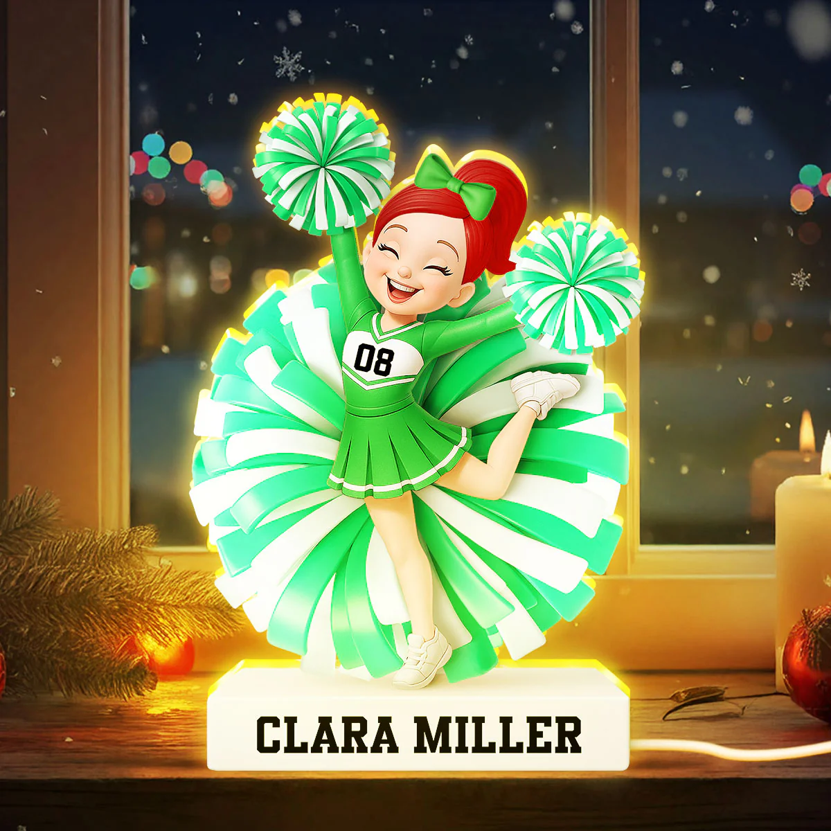 Cheerleader Girl 3D Effect - Personalized Light Box - Christmas Gift for Teen Girl Daughter - Image 3