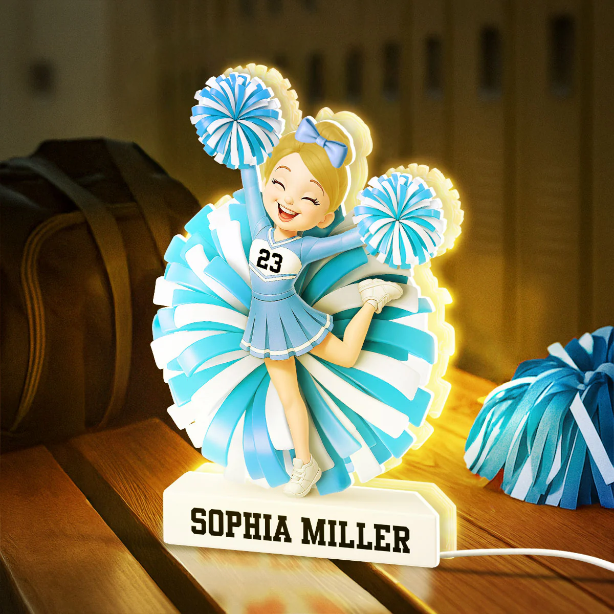 Cheerleader Girl 3D Effect - Personalized Light Box - Christmas Gift for Teen Girl Daughter - Image 4
