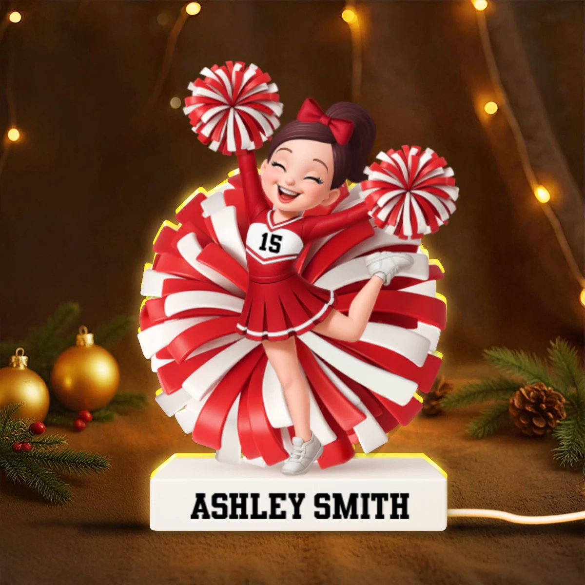 Cheerleader Girl 3D Effect - Personalized Light Box - Christmas Gift for Teen Girl Daughter - Image 9