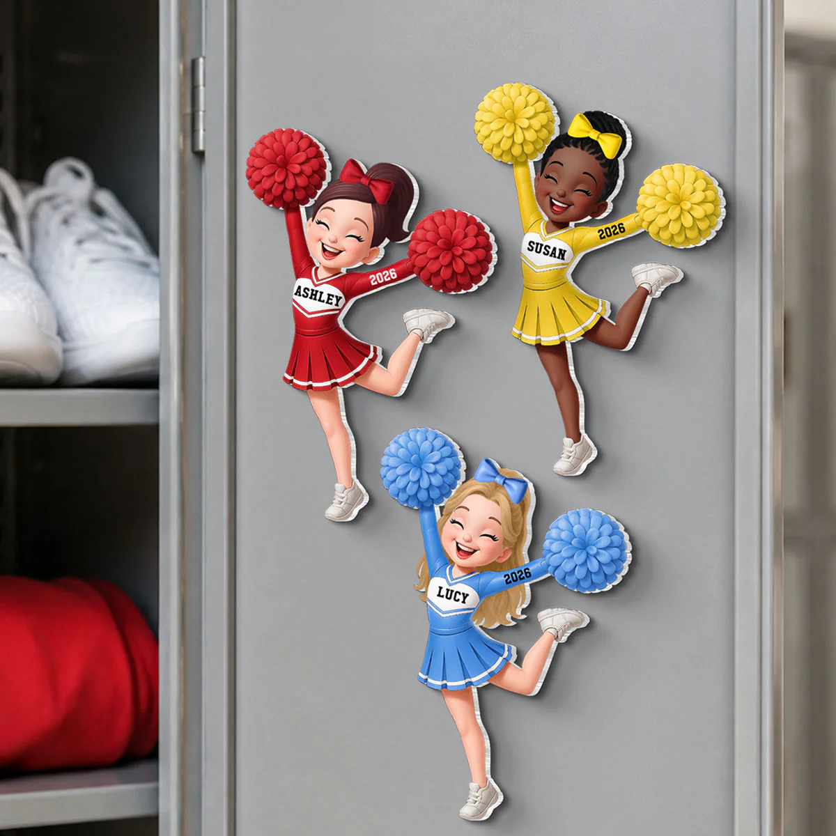 Cheerleader Girl - Personalized Acrylic Locker Magnet - Back To School Gift For Daughters, Granddaughters, Teenagers, Teen Girl - Image 2