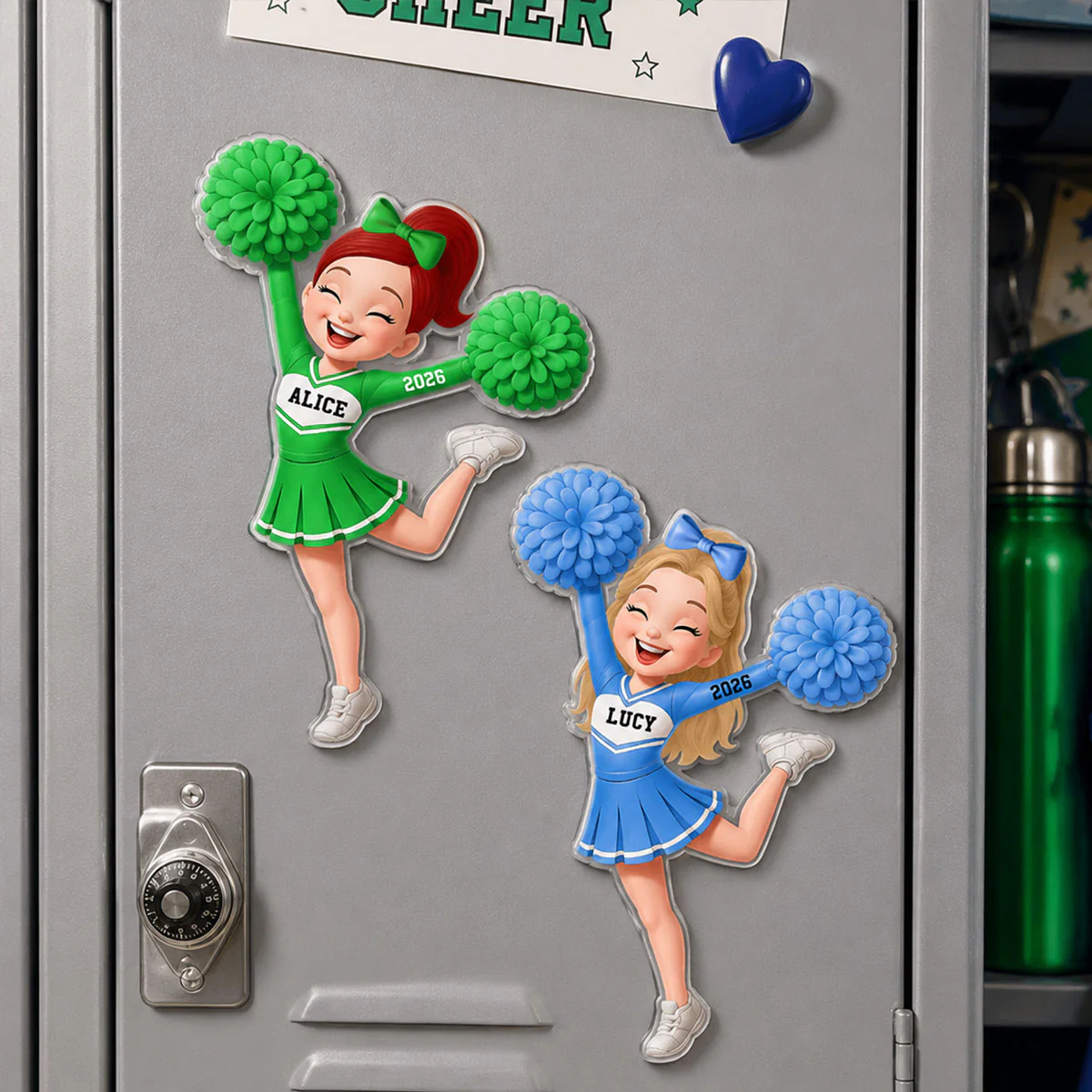 Cheerleader Girl - Personalized Acrylic Locker Magnet - Back To School Gift For Daughters, Granddaughters, Teenagers, Teen Girl - Image 3