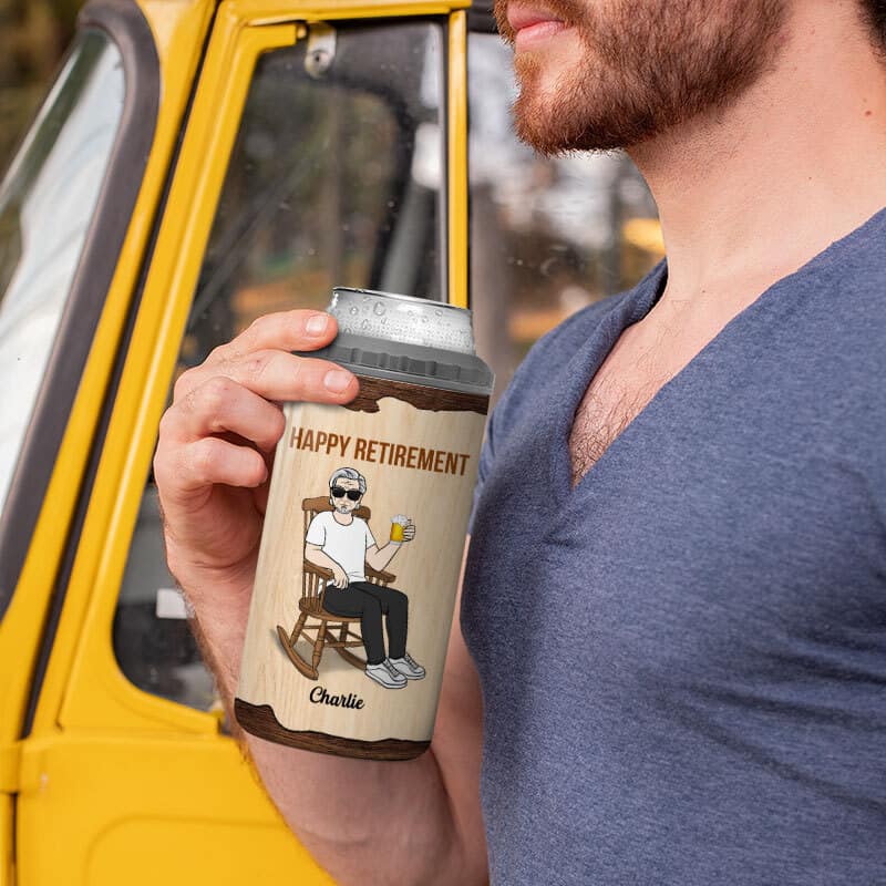 Cheers & Beers To Years Birthday Gift Retirement Gift Personalized Tumbler 4 In 1 Can Cooler - Image 5