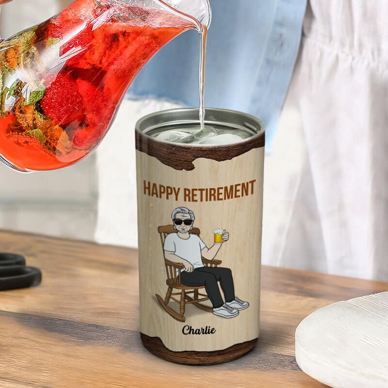Cheers & Beers To Years Birthday Gift Retirement Gift Personalized Tumbler 4 In 1 Can Cooler - Image 6