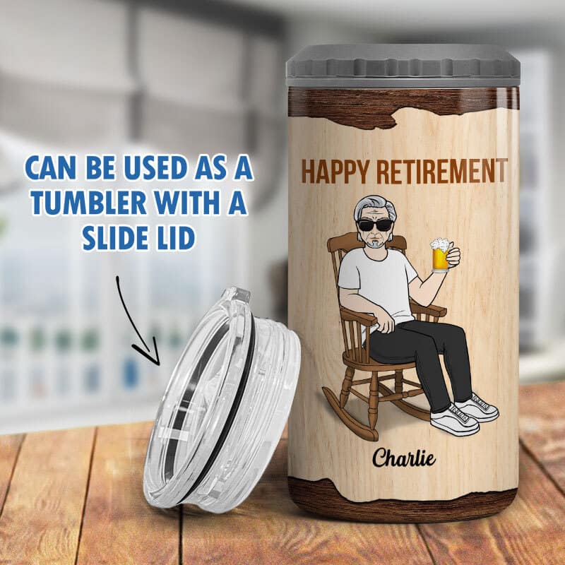 Cheers & Beers To Years Birthday Gift Retirement Gift Personalized Tumbler 4 In 1 Can Cooler - Image 9