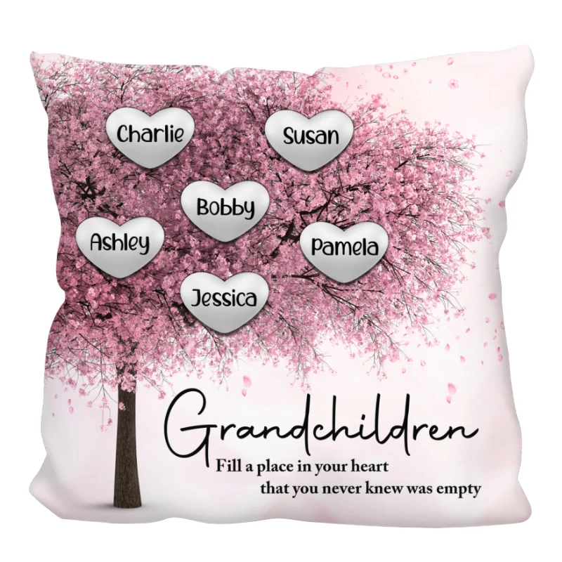 Cherry Blossom Heart Gift For Grandma Personalized Pillow - Image 5