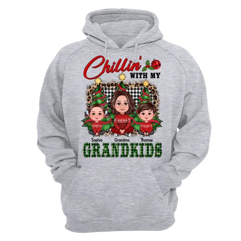 Chillin‘ With My Grandkids Crossed Legs Grandma Grandkids Personalized Shirt - Image 14