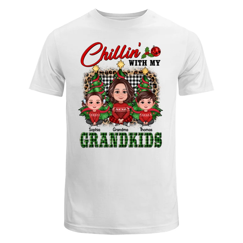 Chillin‘ With My Grandkids Crossed Legs Grandma Grandkids Personalized Shirt - Image 5
