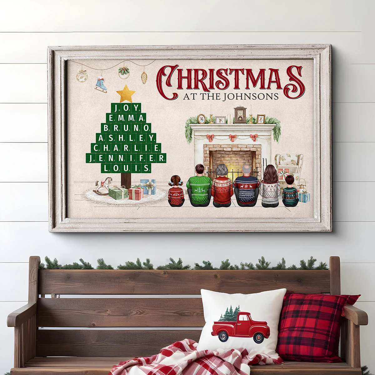Christmas At Our Family Word Art Holiday Decor Personalized Poster - Image 3