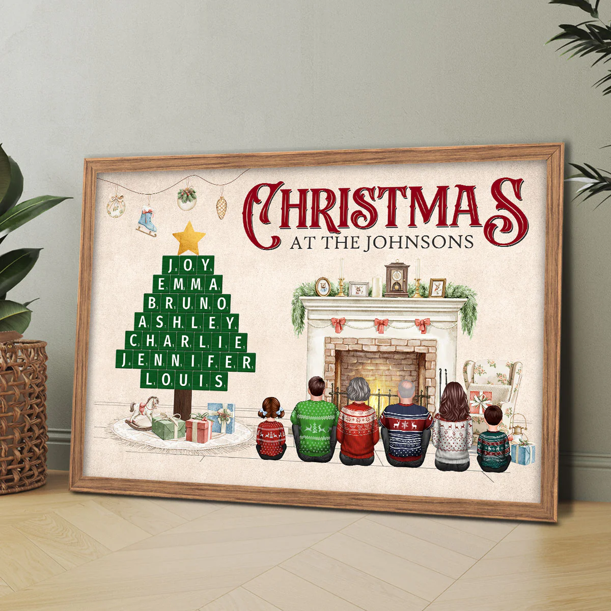 Christmas At Our Family Word Art Holiday Decor Personalized Poster - Image 4