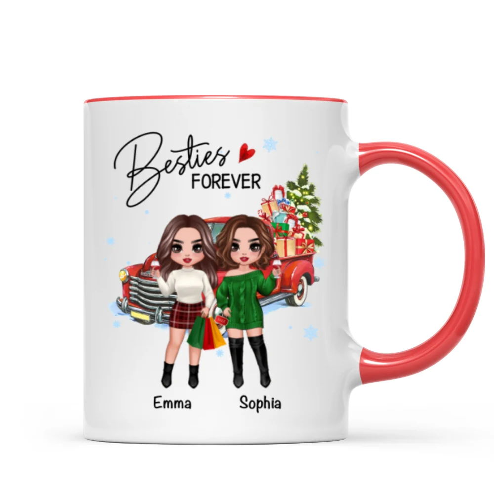 Christmas Best Friends Sisters Gifts Car Personalized Mug - Image 4
