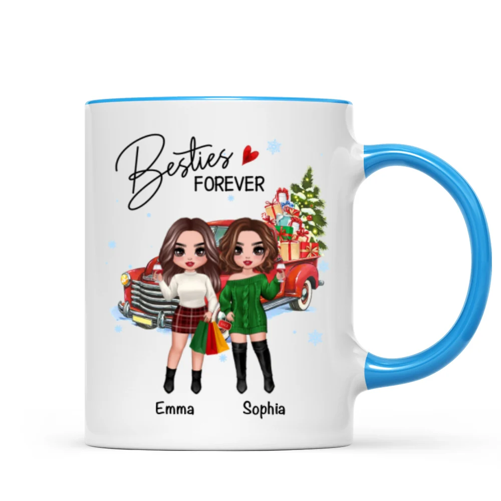 Christmas Best Friends Sisters Gifts Car Personalized Mug - Image 5