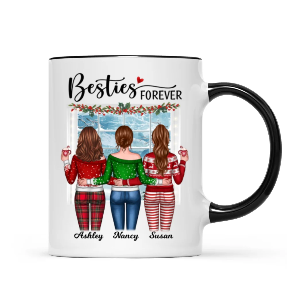 Christmas Besties Back View By Window Personalized Mug - Image 2