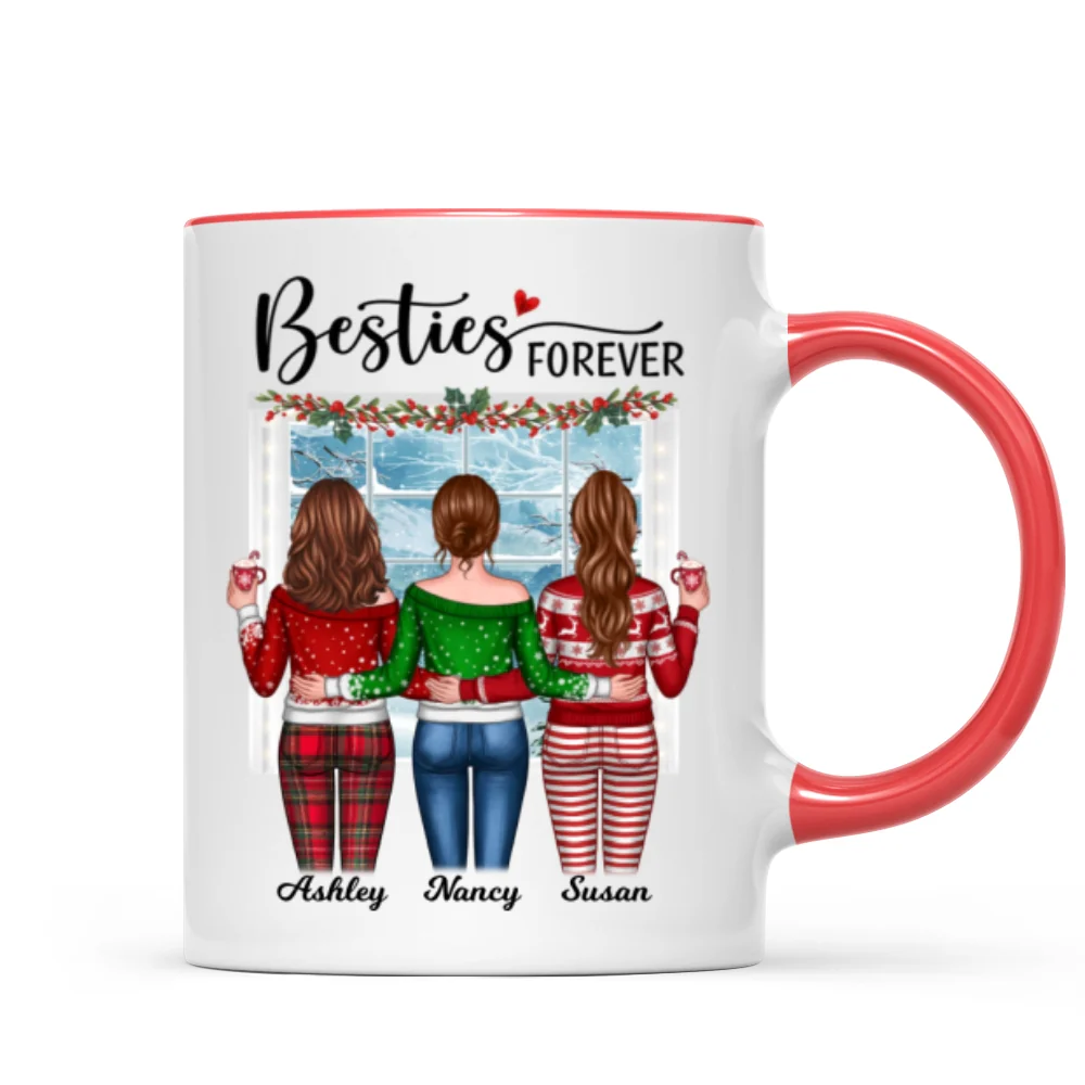 Christmas Besties Back View By Window Personalized Mug - Image 4