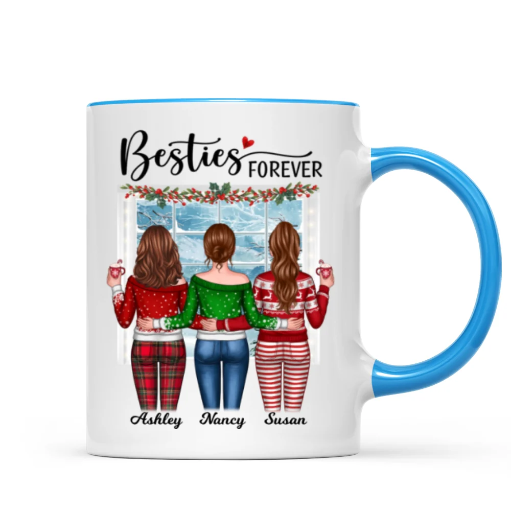 Christmas Besties Back View By Window Personalized Mug - Image 5