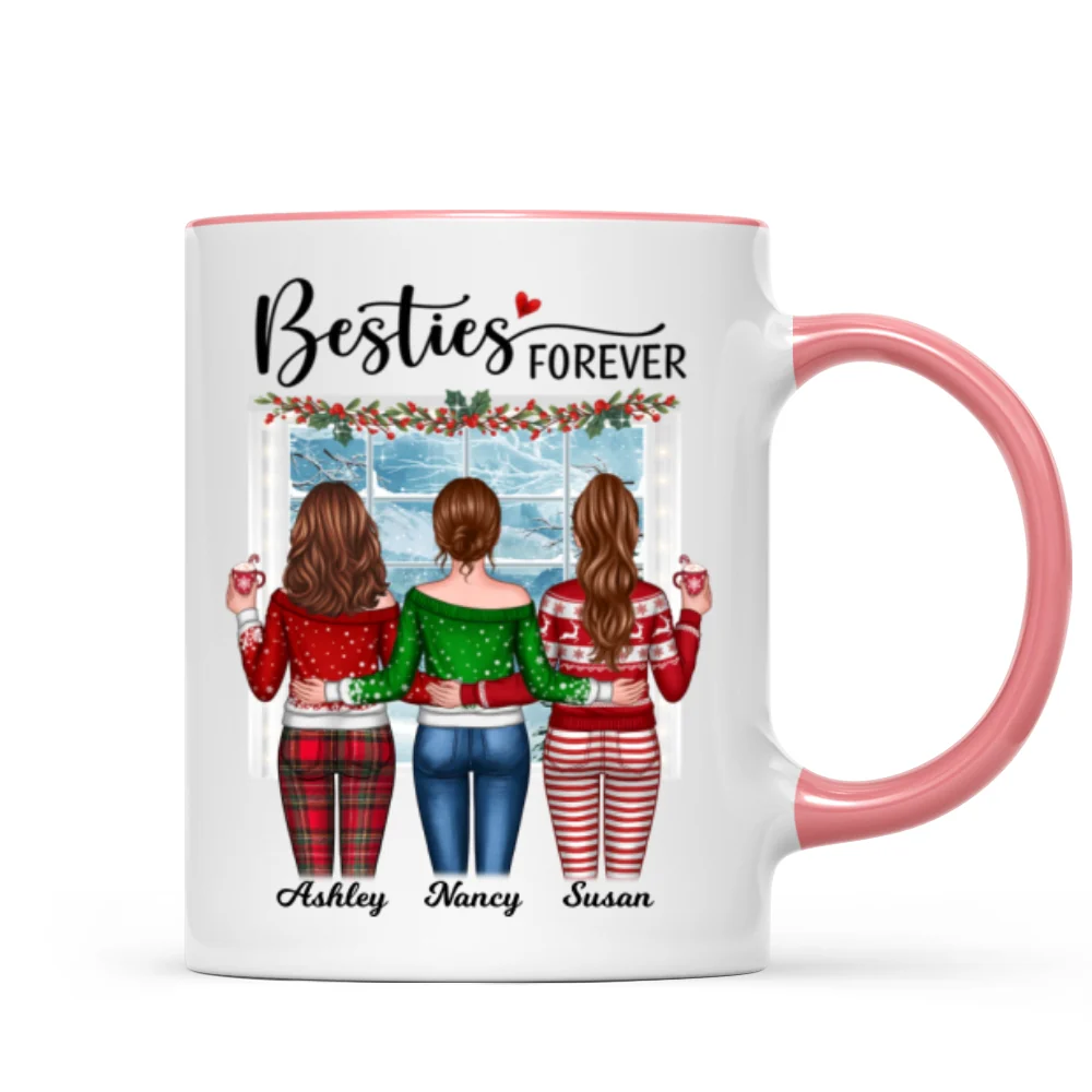 Christmas Besties Back View By Window Personalized Mug - Image 6
