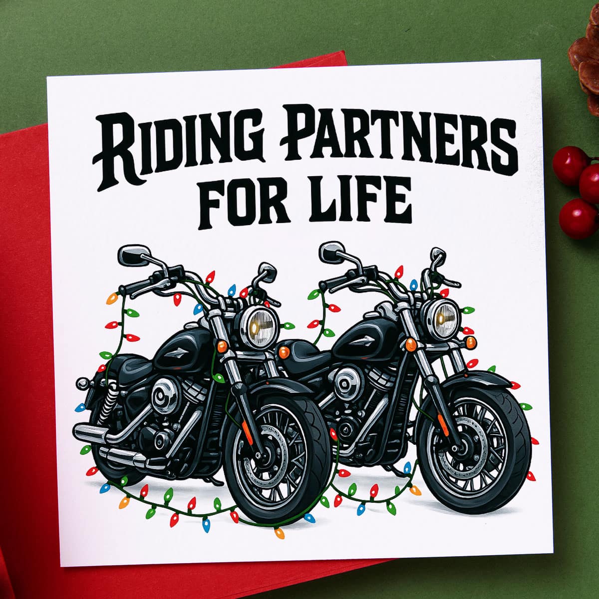 Christmas Biker Couple Card - Image 9