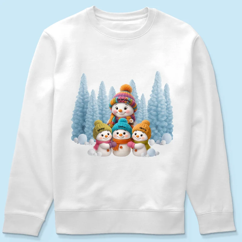 Christmas Blue Vibe Snowman Grandma - Personalized Sweatshirt - Christmas Gift for Grandma - Image 16
