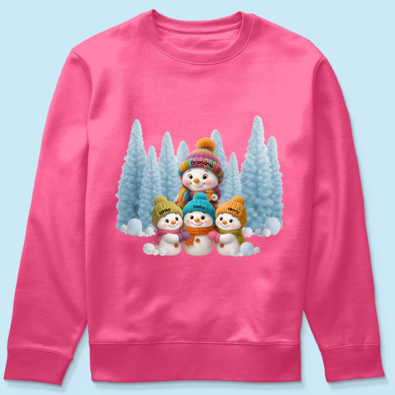 Christmas Blue Vibe Snowman Grandma - Personalized Sweatshirt - Christmas Gift for Grandma - Image 21