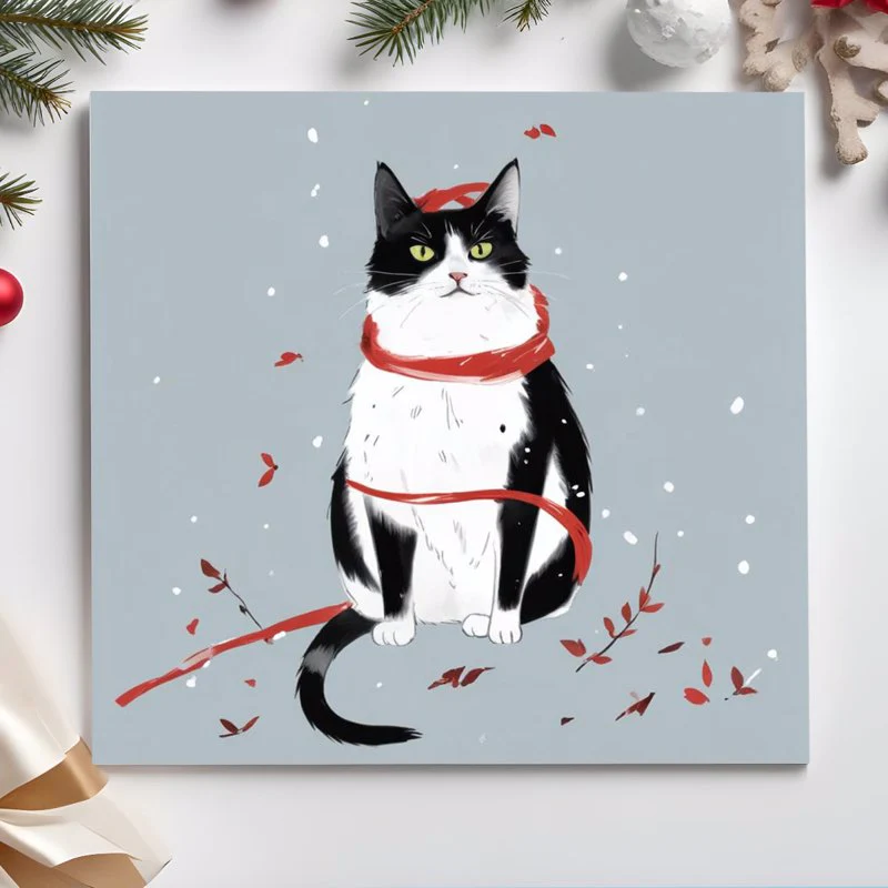 Christmas Cat Lover Greeting Card - Image 3