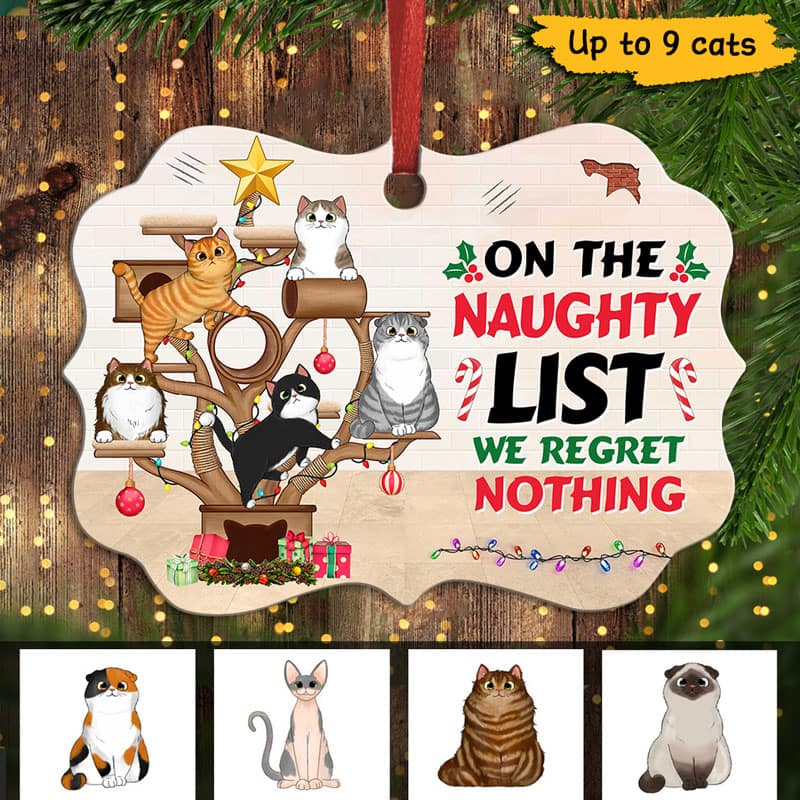 Christmas Cat Tower Personalized Christmas Ornament - Image 2