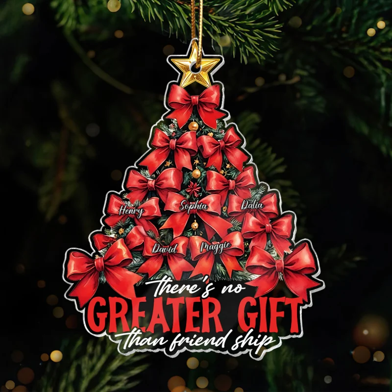 Christmas Coquette Bows Best Friends Sisters Personalized Acrylic Ornament, Christmas Gift for Besties, Sisters - Image 7