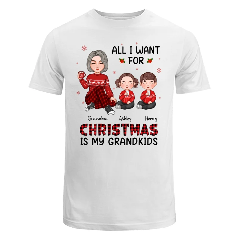 Christmas Cute Grandma All I Want For Christmas Is My Grandkids Personalized Shirt - Image 5