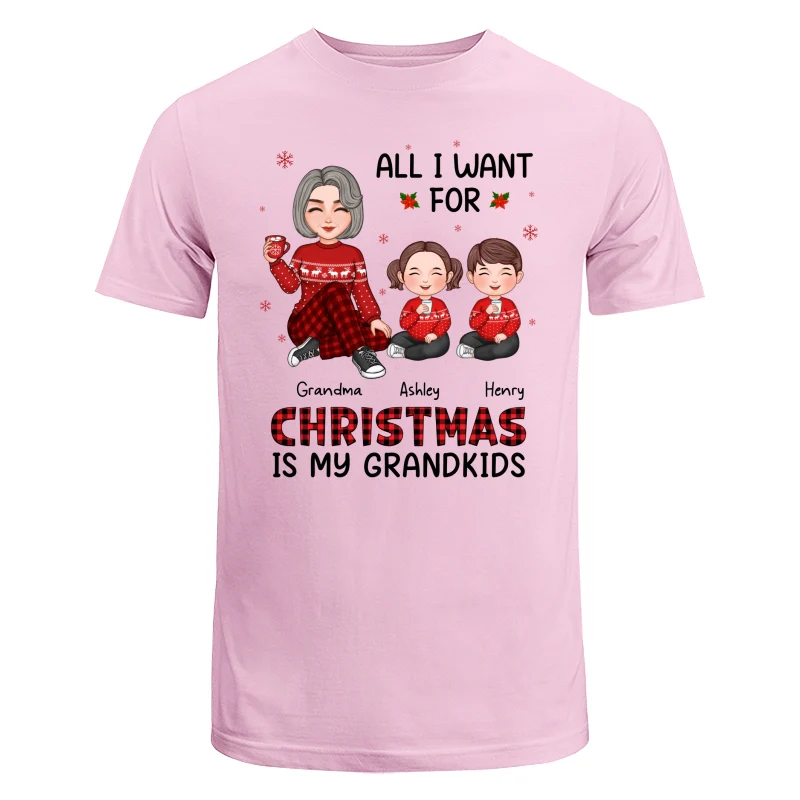 Christmas Cute Grandma All I Want For Christmas Is My Grandkids Personalized Shirt - Image 7