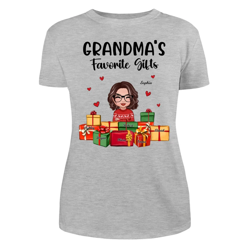 Christmas Cute Grandma Favorite Gifts Grandkids Names Personalized Shirt - Image 10