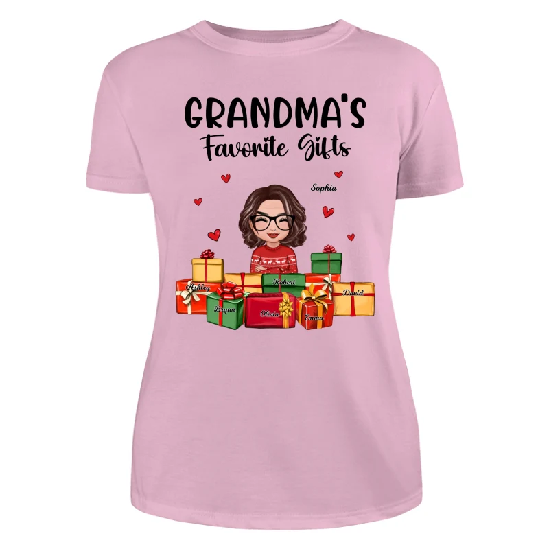 Christmas Cute Grandma Favorite Gifts Grandkids Names Personalized Shirt - Image 11