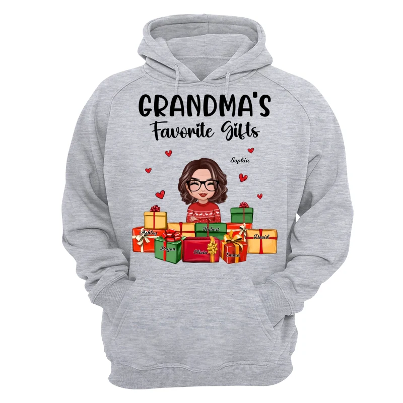 Christmas Cute Grandma Favorite Gifts Grandkids Names Personalized Shirt - Image 14
