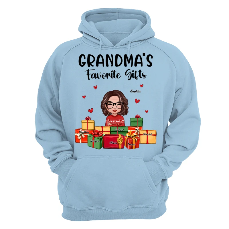 Christmas Cute Grandma Favorite Gifts Grandkids Names Personalized Shirt - Image 16