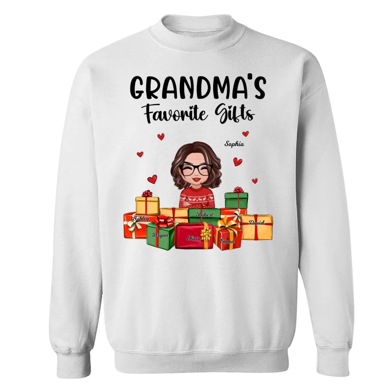 Christmas Cute Grandma Favorite Gifts Grandkids Names Personalized Shirt - Image 17
