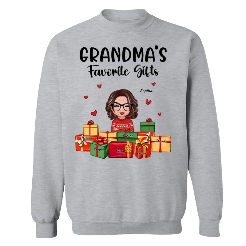 Christmas Cute Grandma Favorite Gifts Grandkids Names Personalized Shirt - Image 18