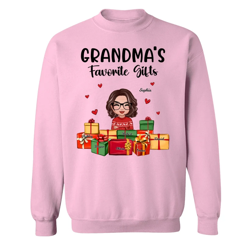 Christmas Cute Grandma Favorite Gifts Grandkids Names Personalized Shirt - Image 19